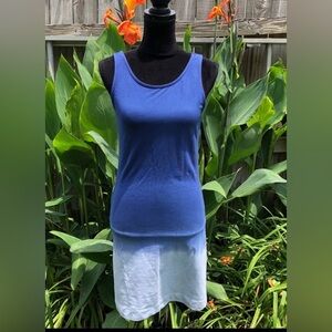 Vintage Joe Boxer Blue Ombre Cotton Tank Dress Size M